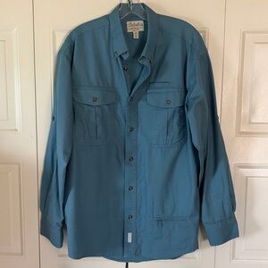 Cabela's Men's Classic Button Down Shirt Multi-Pockets Outdoors Casual Sz. M